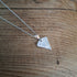 Handmade Silver Triangle Charm Necklace Leaf Texture