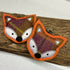 Harris Tweed Fox Face Keyring, Handmade With Wool Fabric, Purple And Orange Check