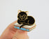 Black Cat on Books - Enamel Pin