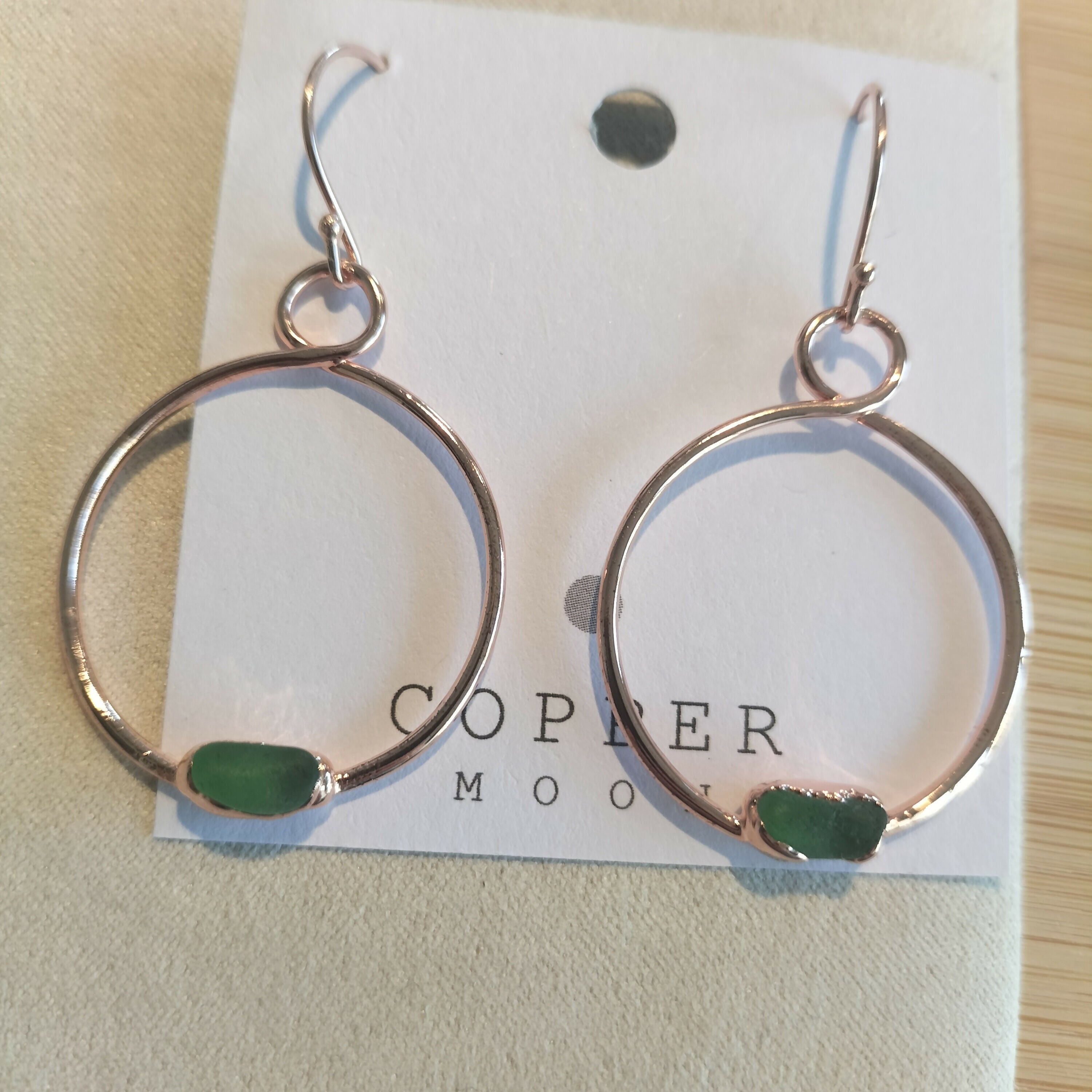 Seaglass Green Hoop Earrings