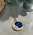 Celestial, Christmas Crescent Moon and Starry Sky Disc Pendant