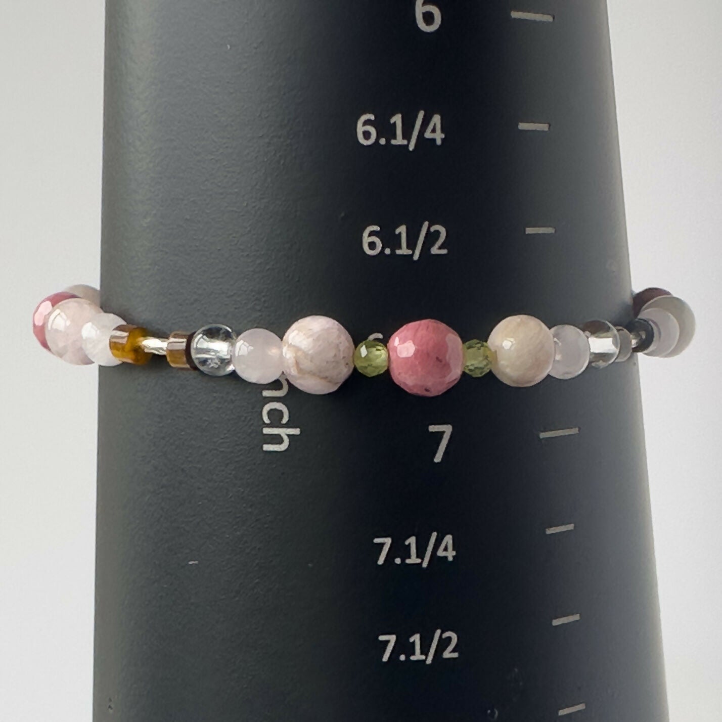 HEALING CRYSTAL & STERLING SILVER STRETCH BRACELET WITH AROMATHERAPY BEADS TO HELP WITH GIVING & RECEIVING LOVE