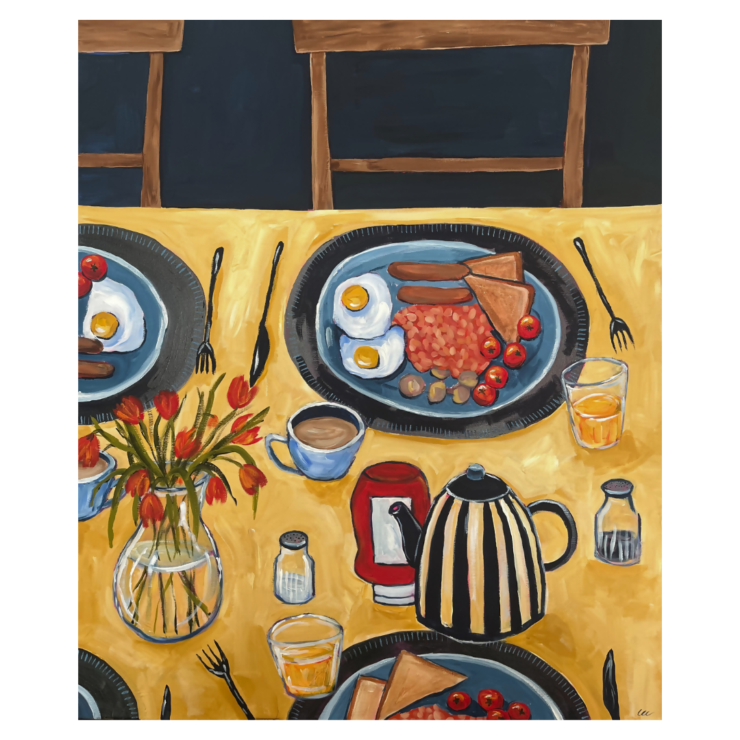 Full English Breakfast Art Print | Contemporary Still Life Painting