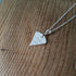 Handmade Silver Triangle Charm Necklace Fancy Leaf Texture