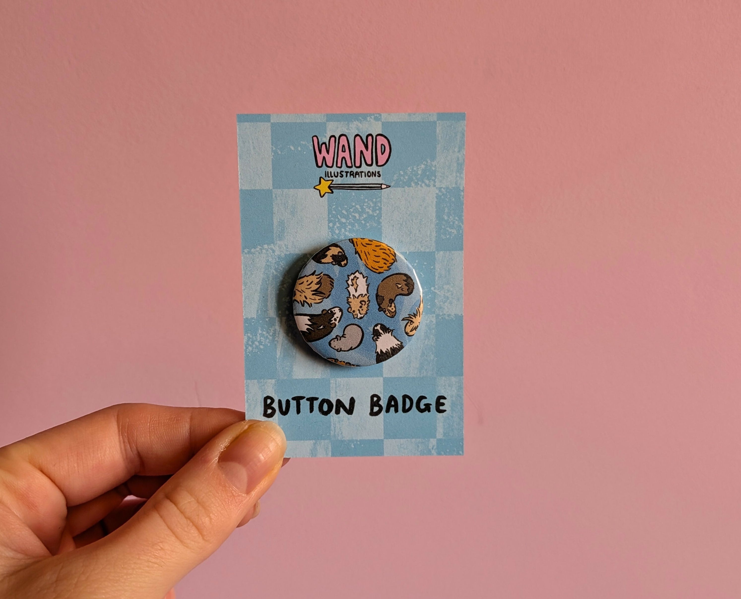 Guinea Pig Pattern Button Badge