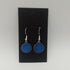 Cobalt Blue Enamel Circle Earrings