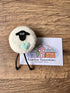Felted Sheep with Heart Magnet
