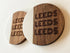 Leeds Football Inspired Engraved Marble and Acacia Wood Coaster
