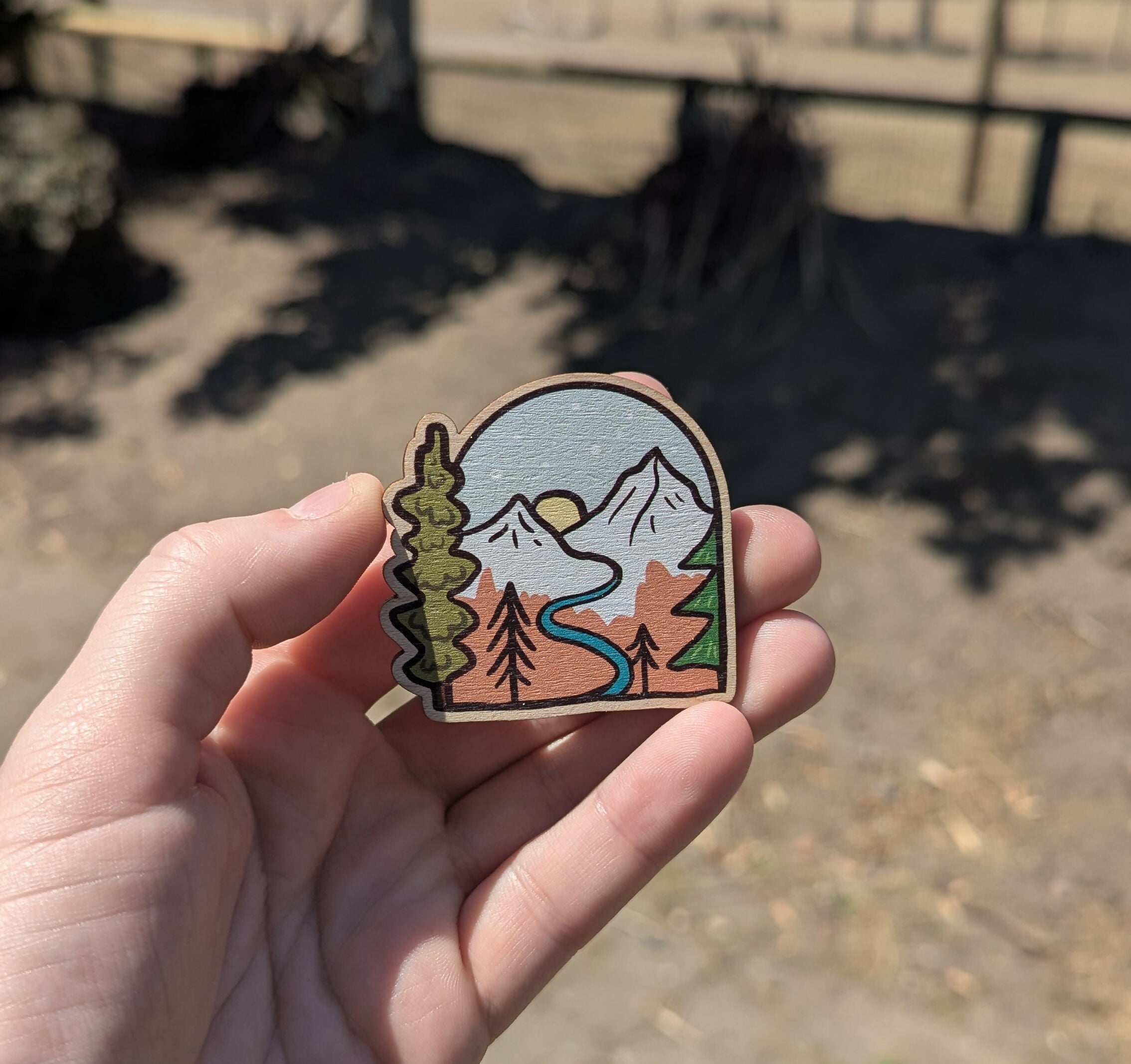 Forest Adventures Wooden Pin Brooch