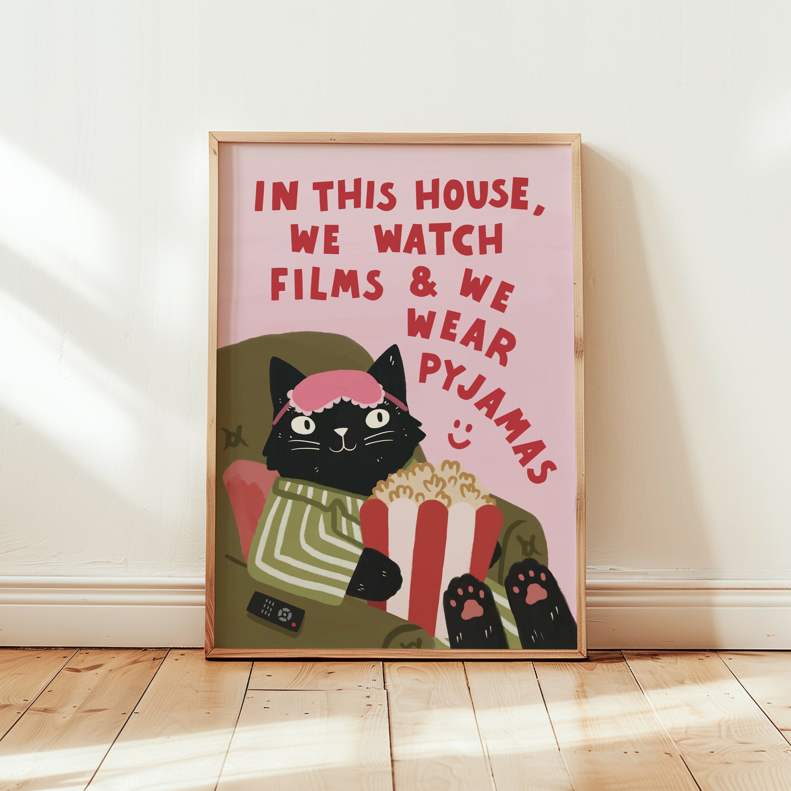 Films and Pyjamas Cat Print