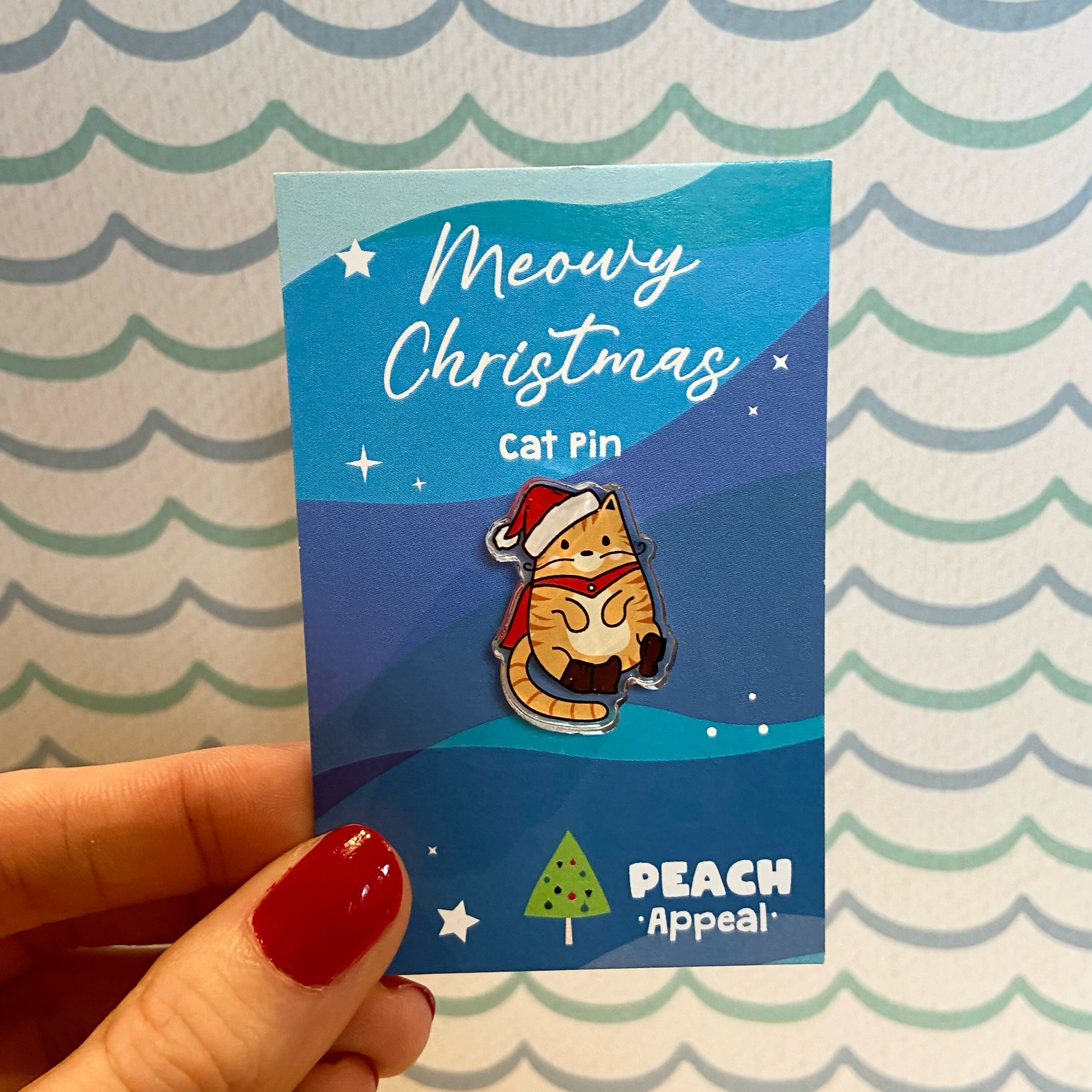 Christmas Cat Pin Badge