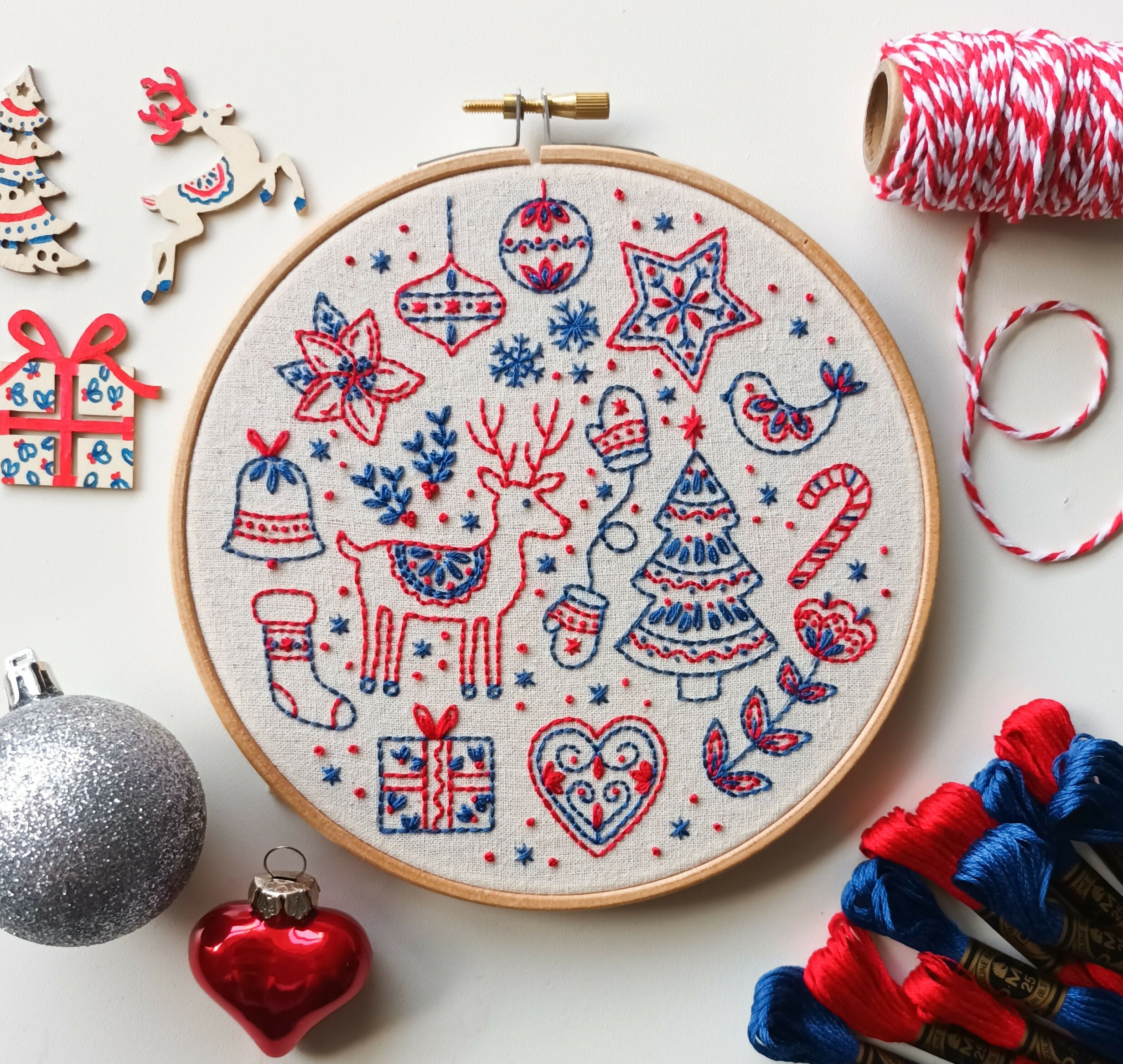 DIY Embroidery Kit For Beginners - Scandi Christmas