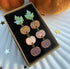 Dangly pumpkin earrings with leaf stud