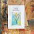 Abstract Sparkle Heart Birthday Card in Blue