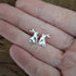 Handmade Silver Hare Studs