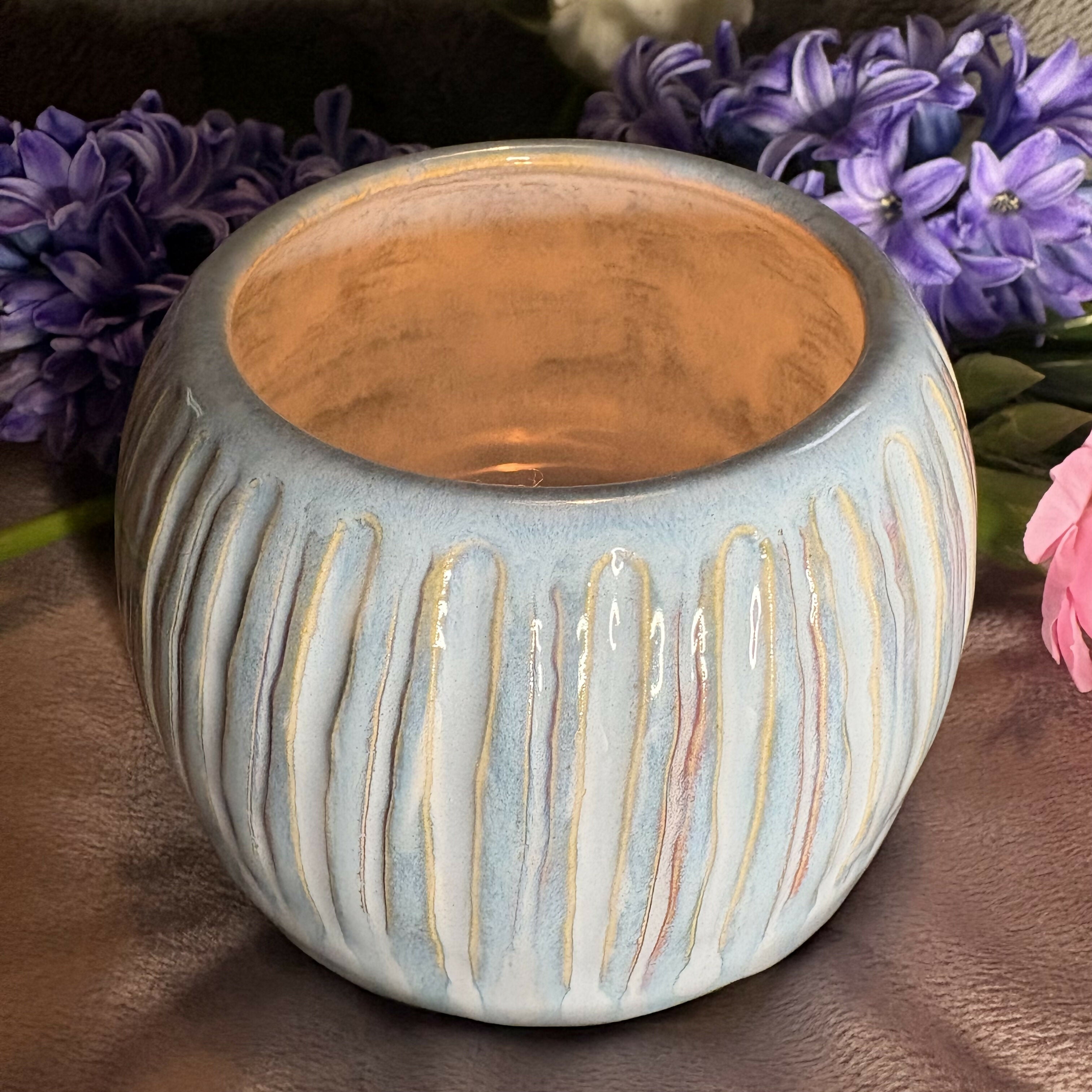 Blue Ridged Bowl