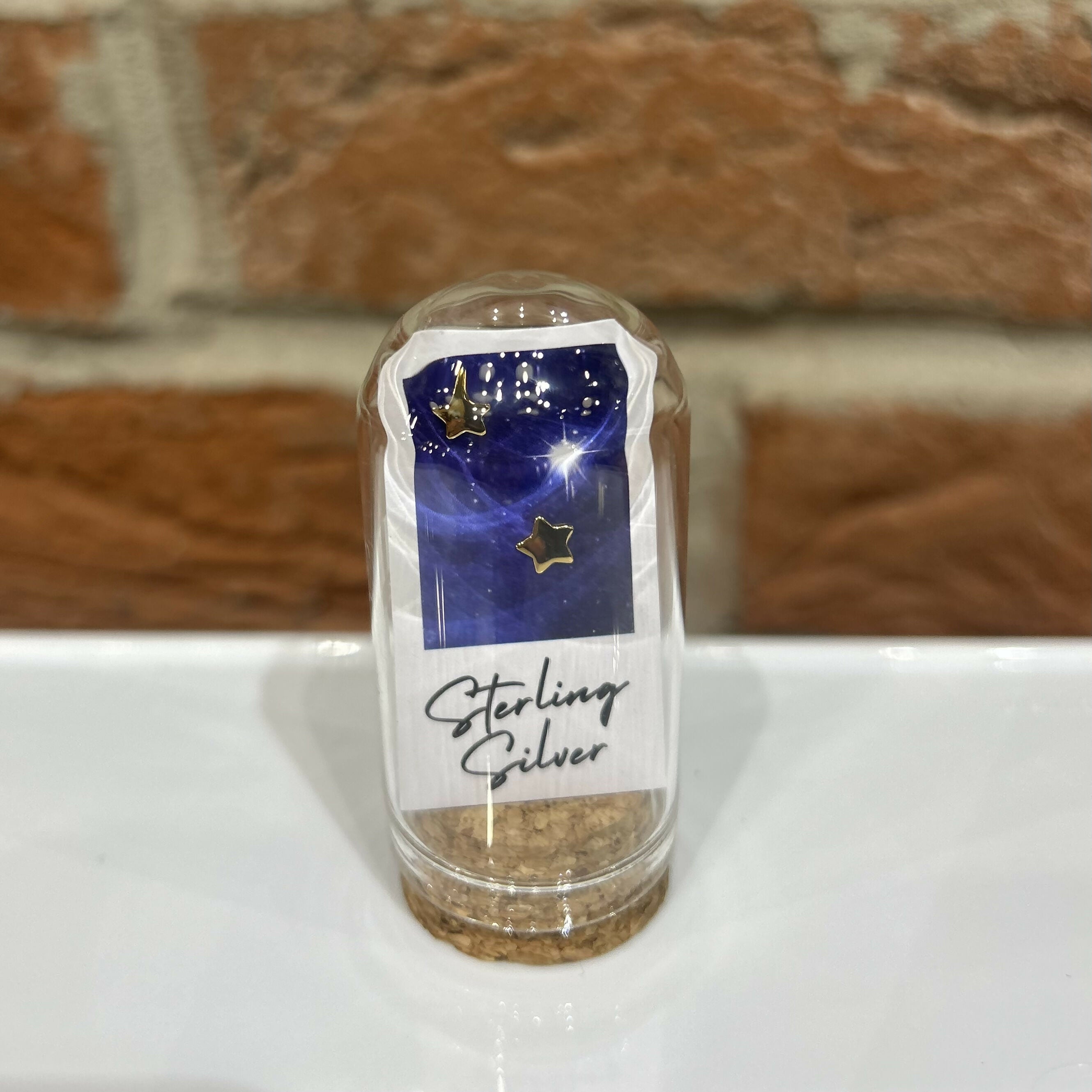 Gold Polaroid Moon And Star Studs