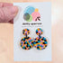 Pink, Yellow, Turquoise & Orange Drop Dangle Handmade Polymer Clay Earrings