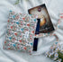 Handmade Quilted Book Sleeve Cream Flower Pot Print