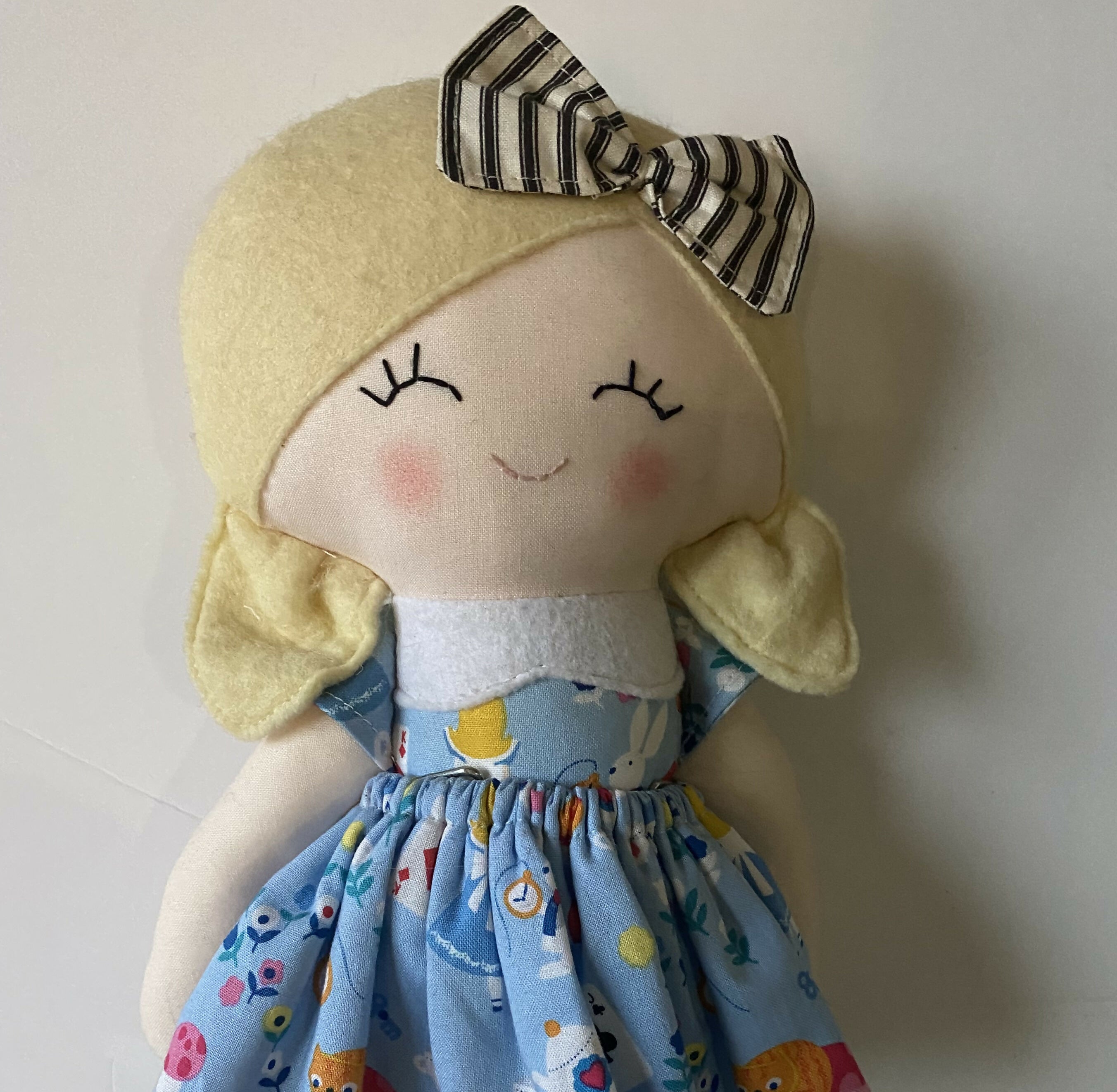 Handmade Doll in Blue Outfit