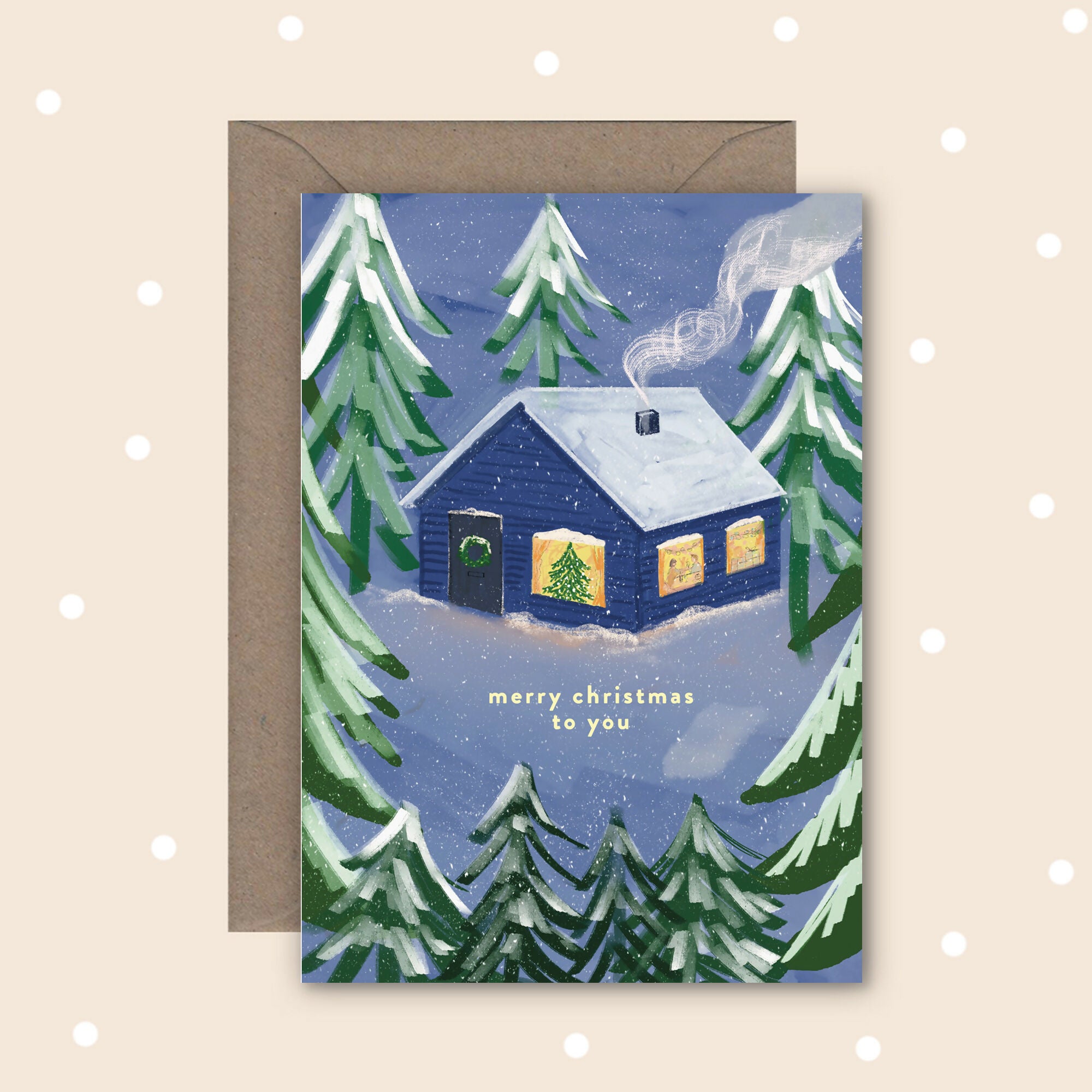 Cosy Cabin Christmas Card