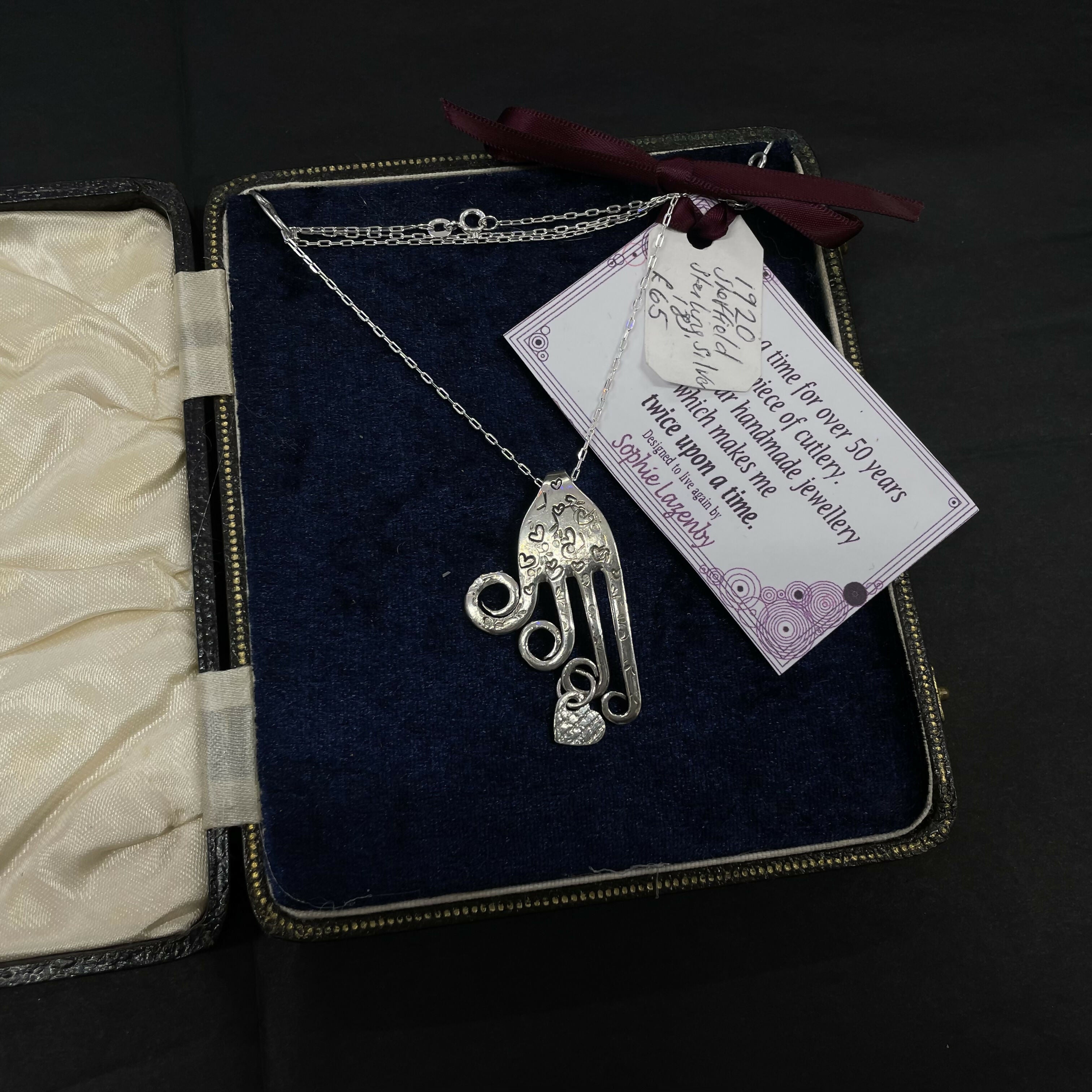 Boxed Sterling Silver Cutlery Necklace