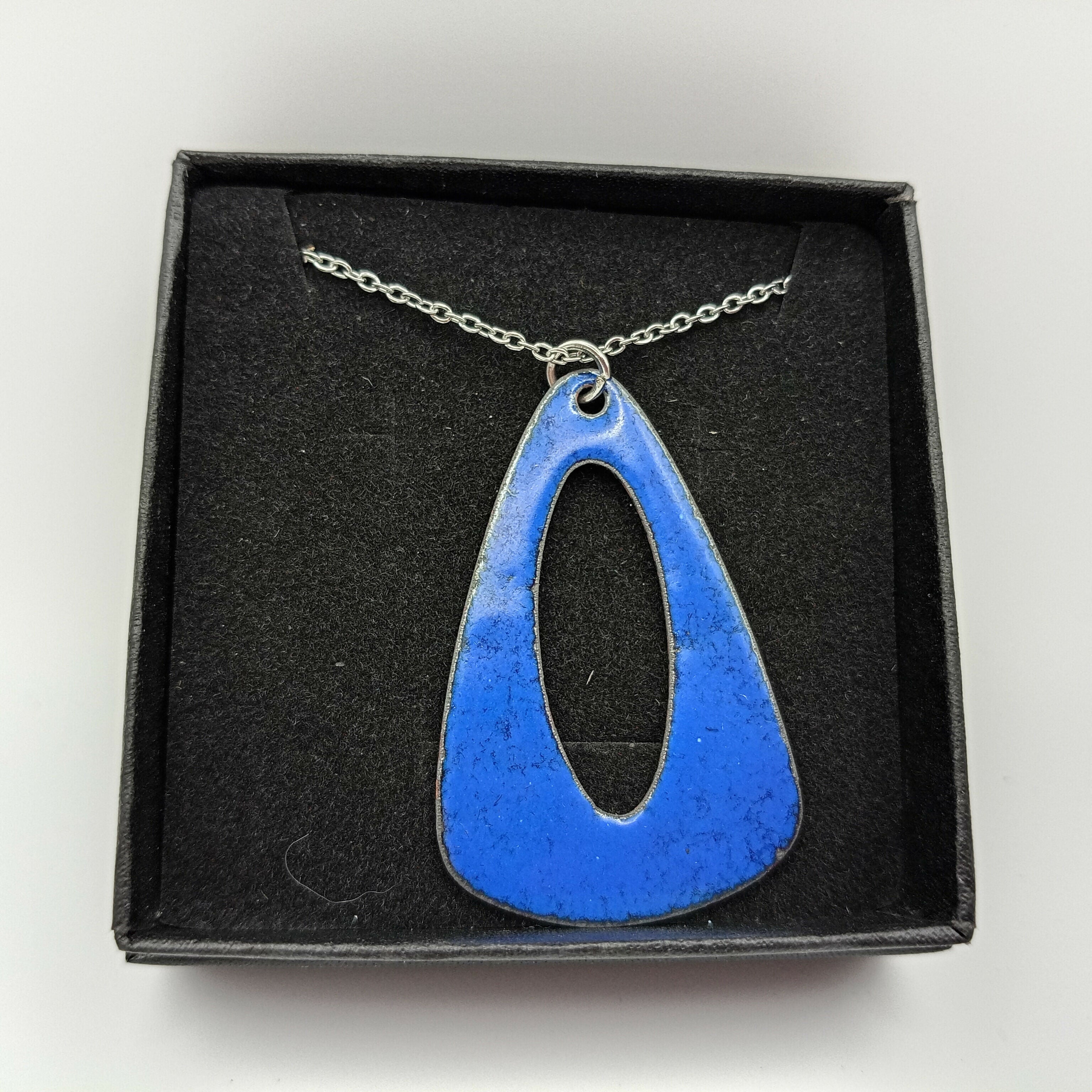 Mid Blue Enamel Pendant