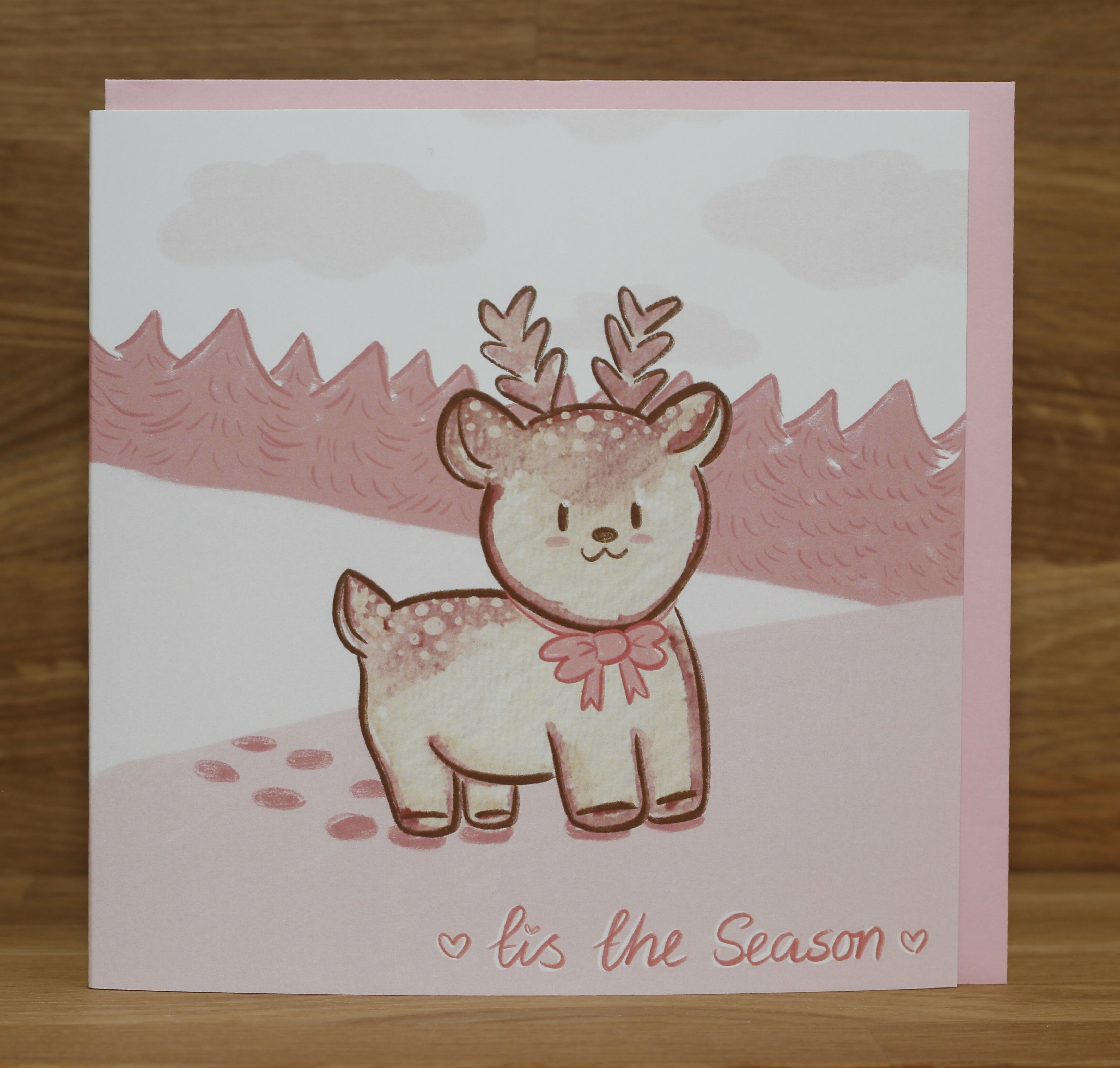 Tis The Season Reindeer Christmas Greeting Card