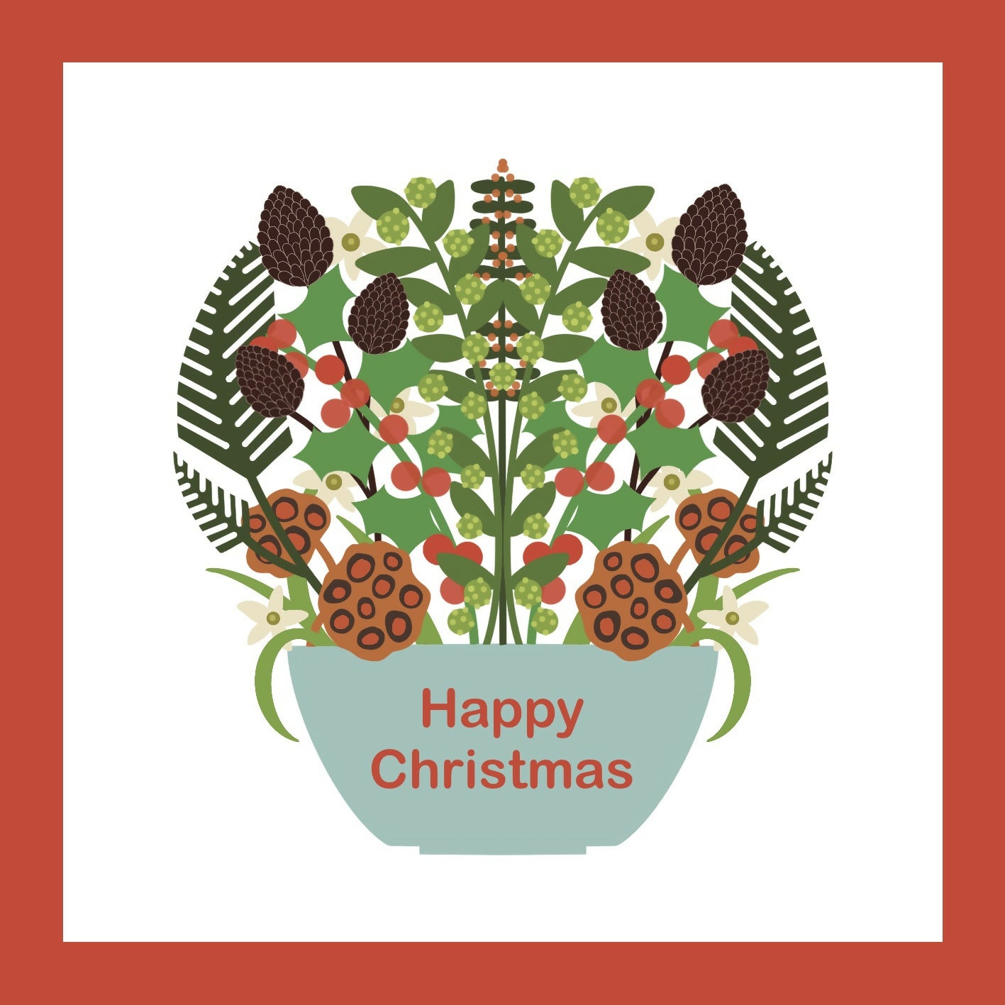 Christmas Flowers Greetings Card