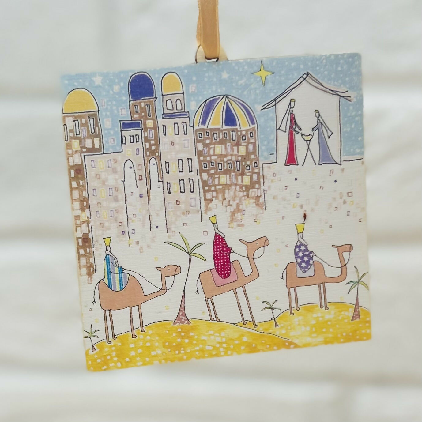 Wooden Christmas Decoration - 'Following the Star' Design