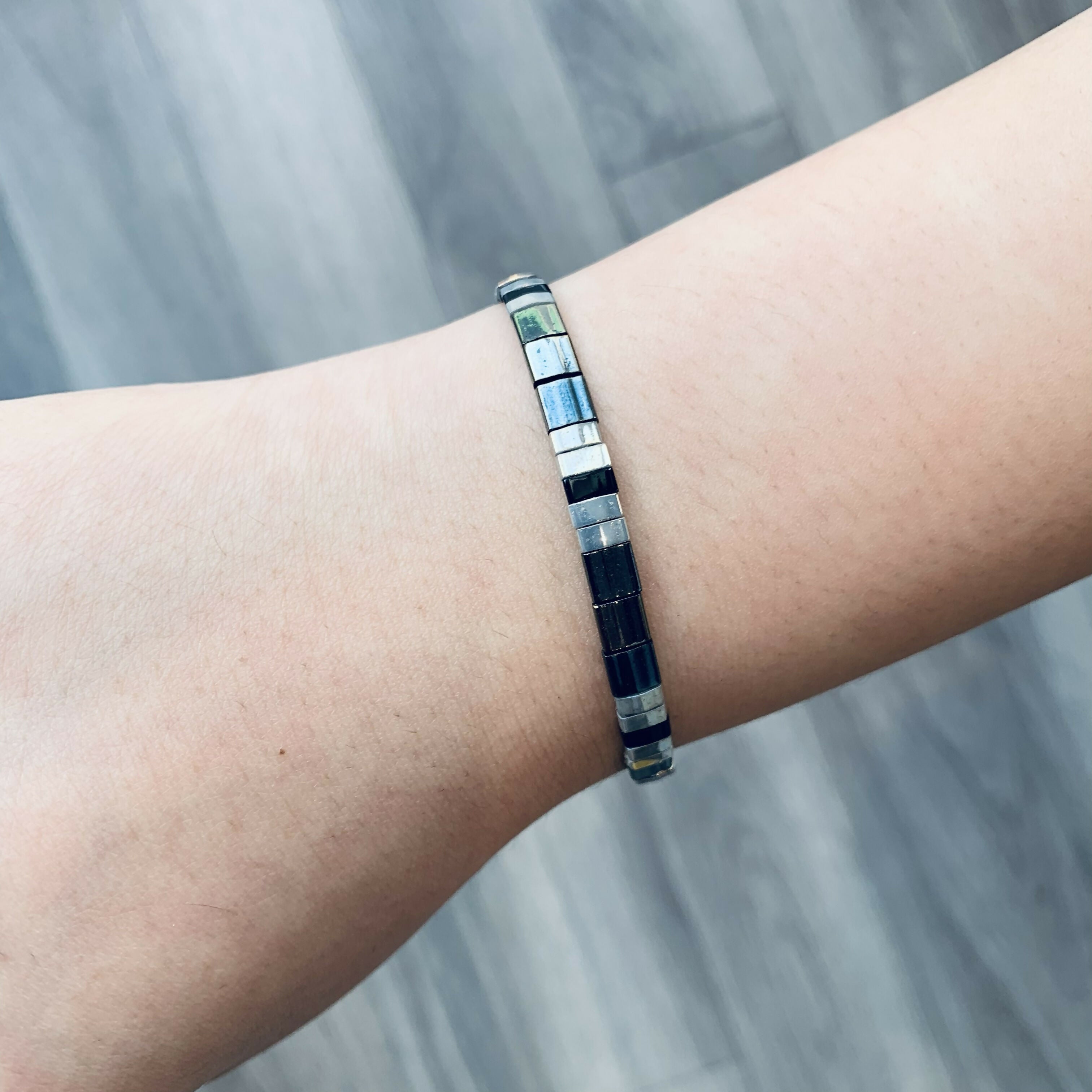Japanese Tila Glass Bead Bracelet