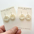 White Leaf Pattern Round Dangles
