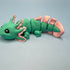 3D Printed SMALL: Articulated Sensory Fidget Animals friends Axolotl (Teal / Pink) 11cm