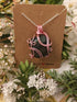Blue Tiger's Eye Wire Wrapped Crystal Necklace on Sterling Silver Chain