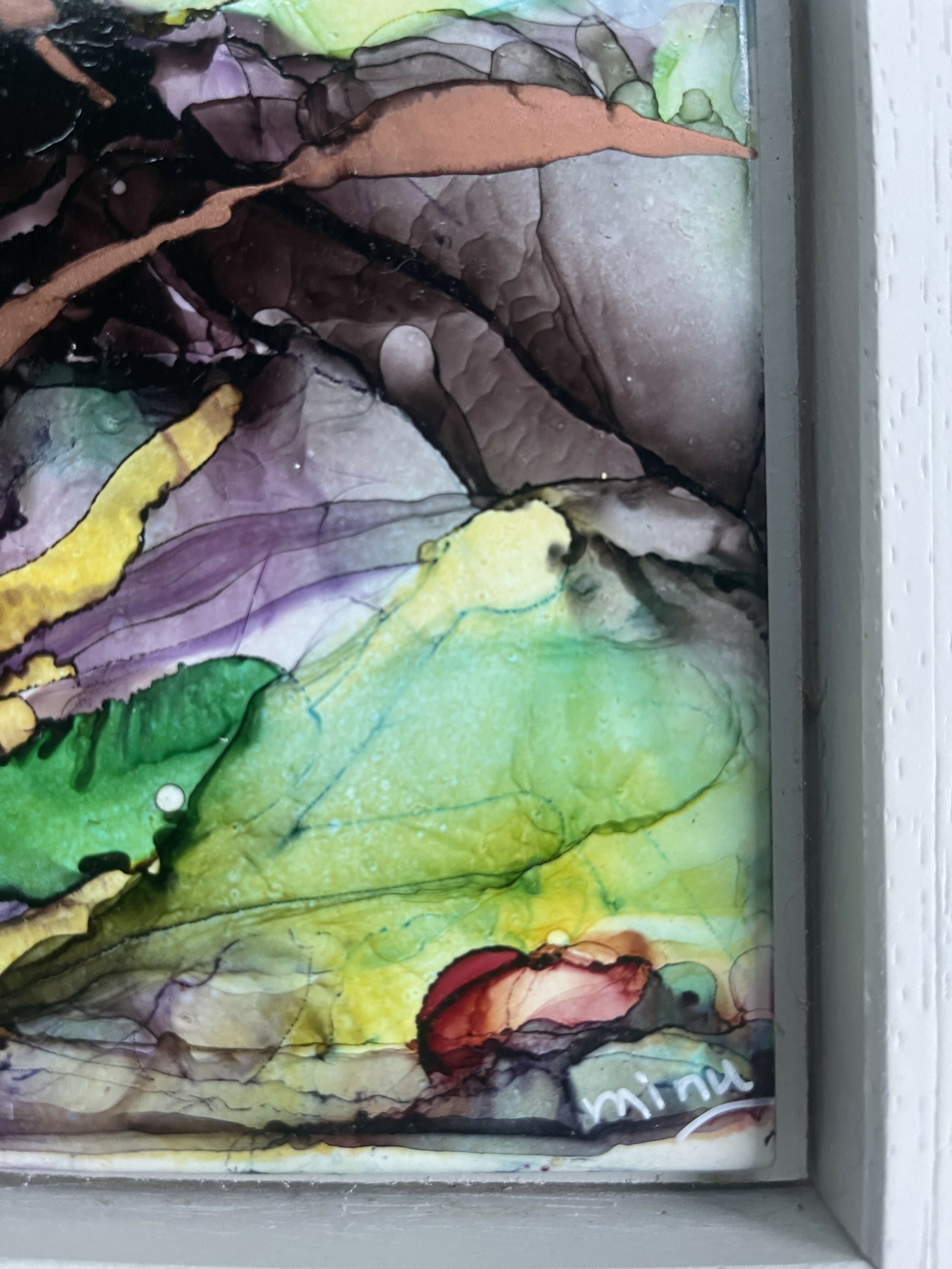 Purple Mountains - Original Ceramic Painting