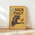 Sock Thief Cat Print