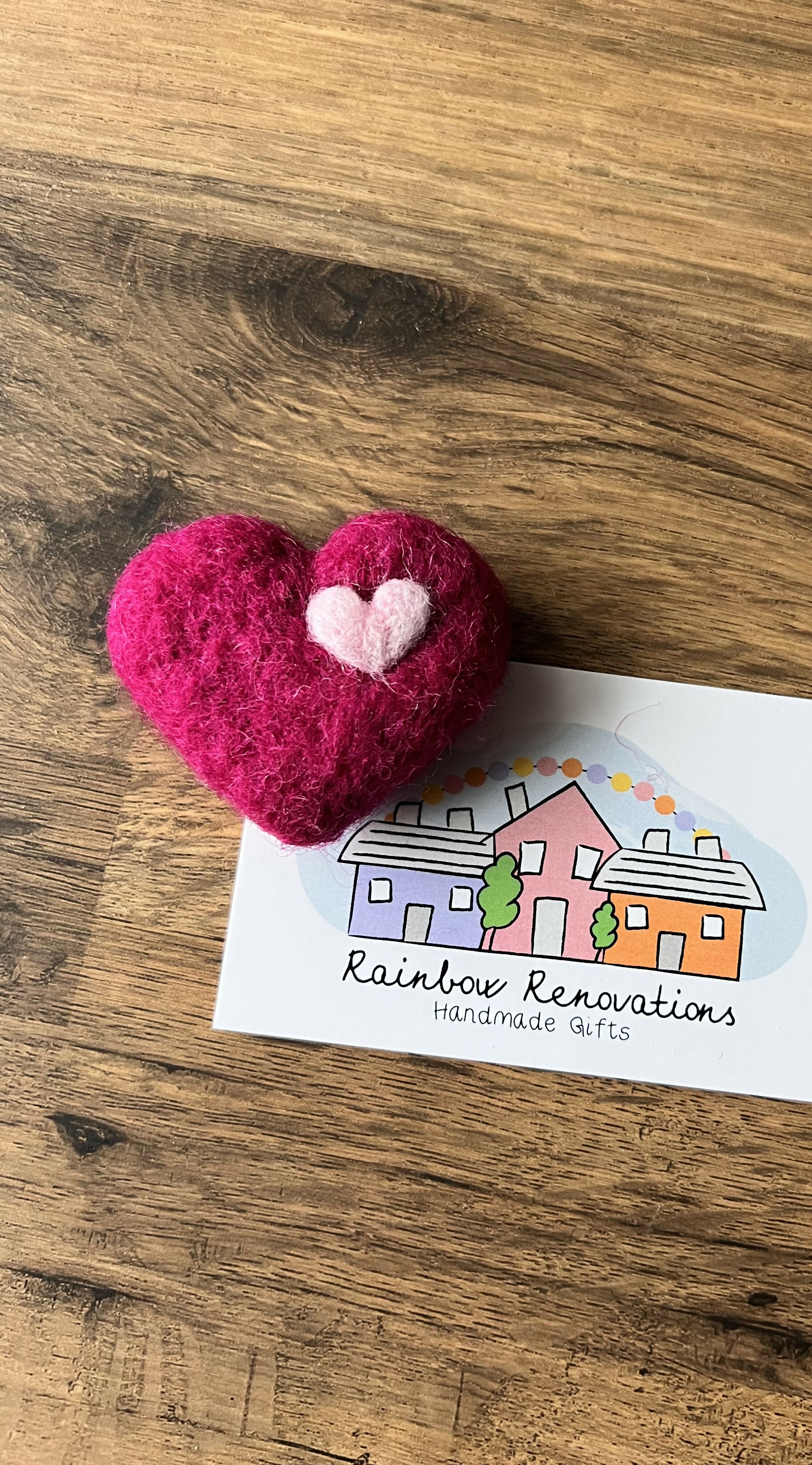 Felted Heart Magnet