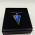 Triangular Black and Blue Dichroic Glass Earrings