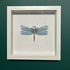 Stunning Faux Paper Blue Dragonfly In A White Box Frame