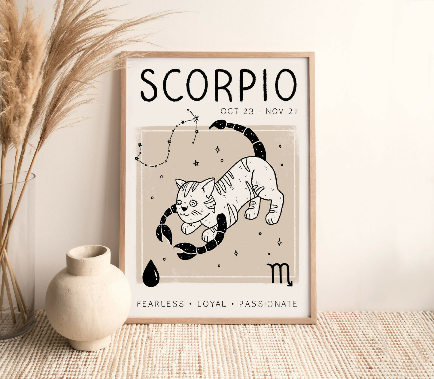 Scorpio Star Sign Cat Print