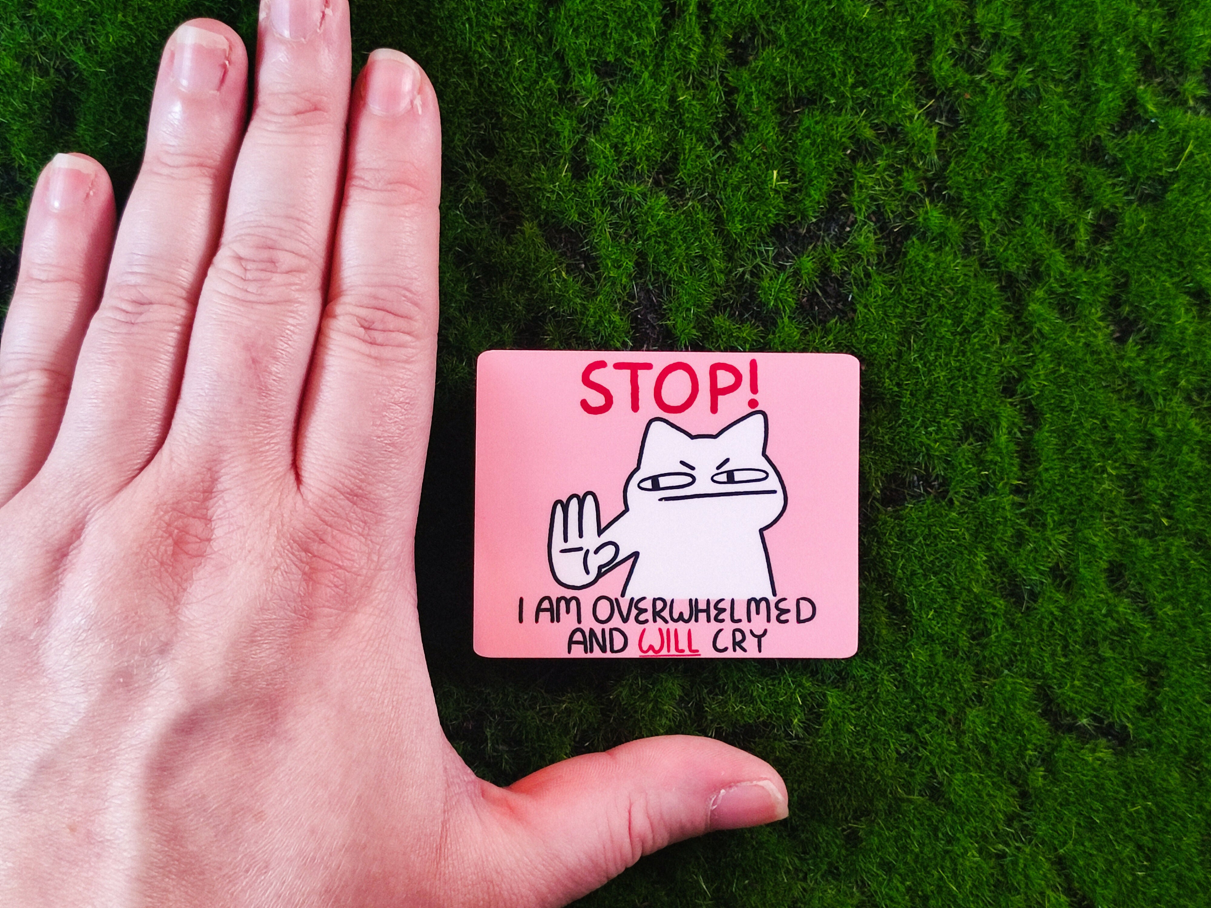 Stop I'm Overwhelmed Vinyl Sticker