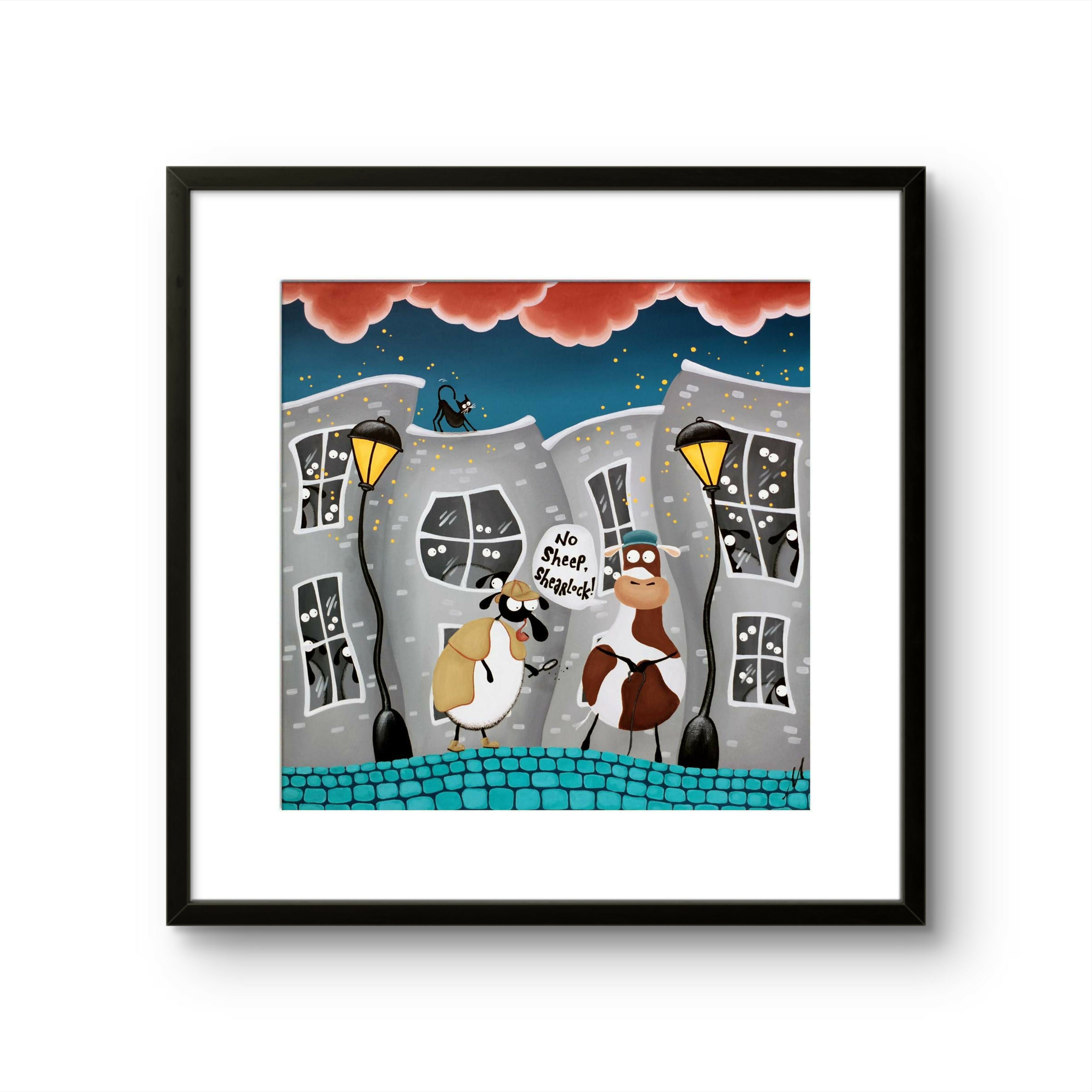 No Sheep, Sherlock! - 16” Framed Limited Edition Print