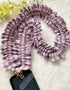 Handmade Ruffled Crossbody Phone Strap Mauve Gingham