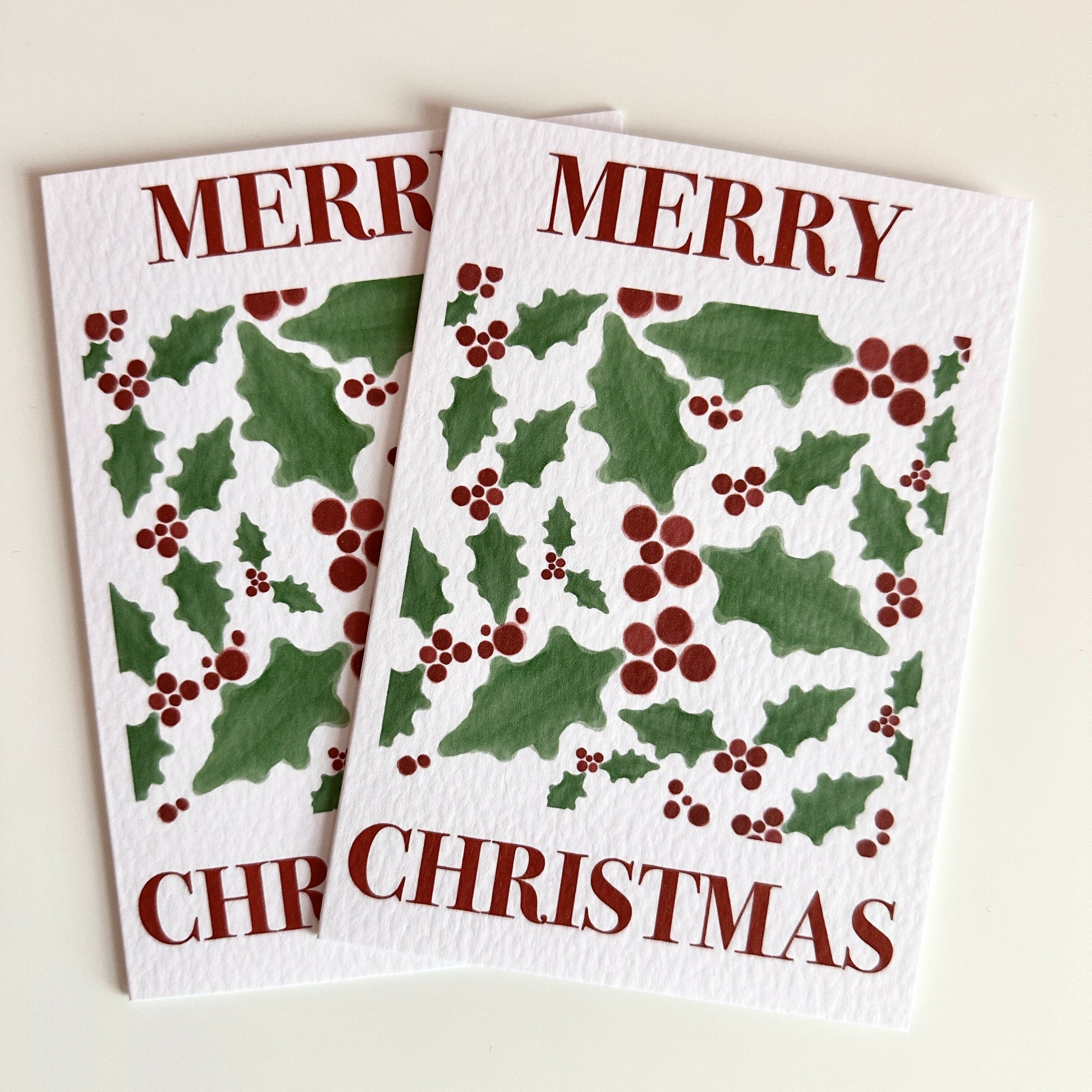 Holly Merry Christmas Card