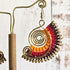 Sunset Macrame Earrings; Golden Spiral Knotted Cord Boho Red Orange Yellow Earrings