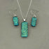 Green & Blue Crackle Dichroic Glass Necklace and Earrings Set - Sterling Silver, Handmade by Jade Tapson Glass
