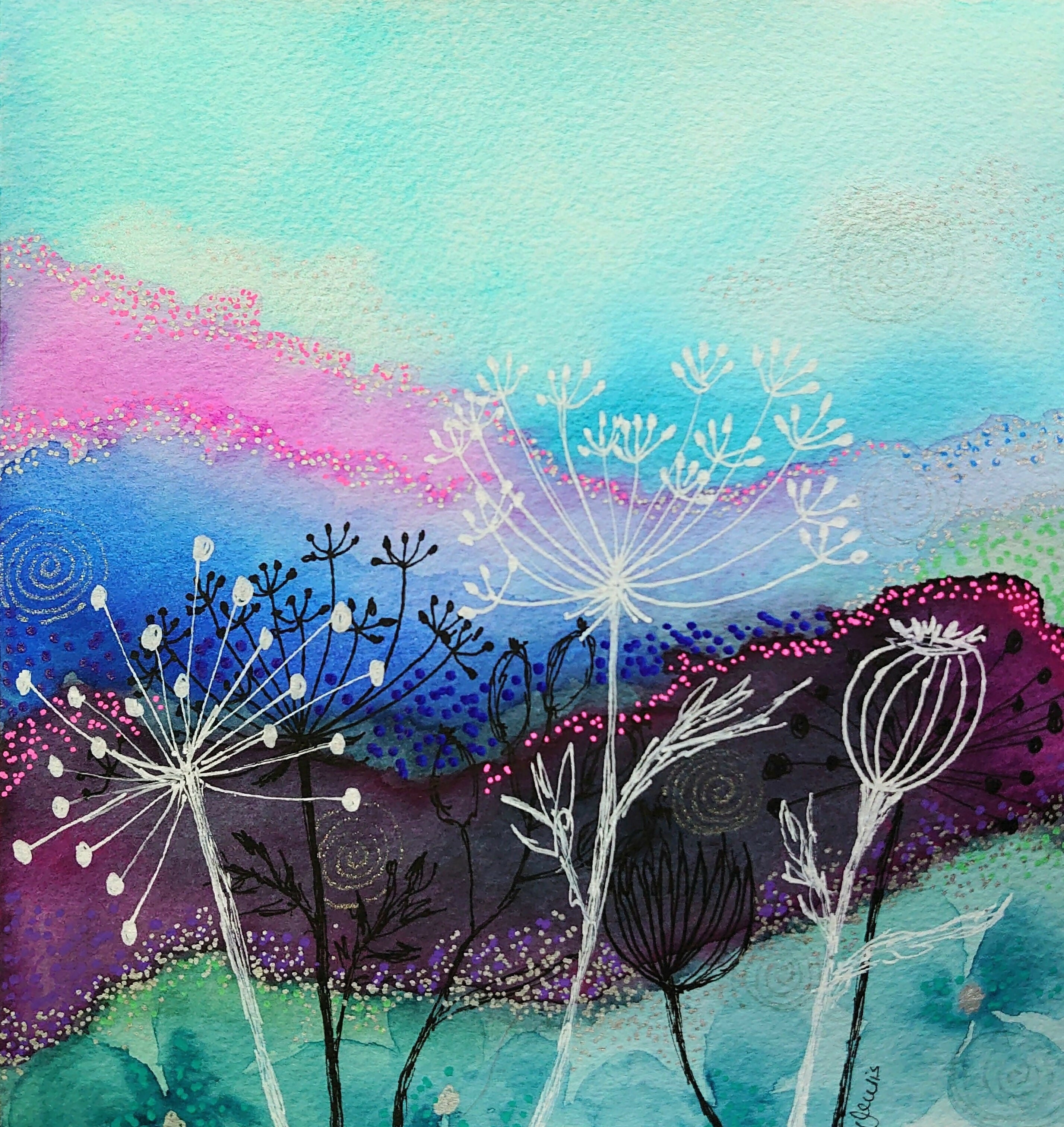 'Hedgerow Series II' Original Mixed Media Painting
