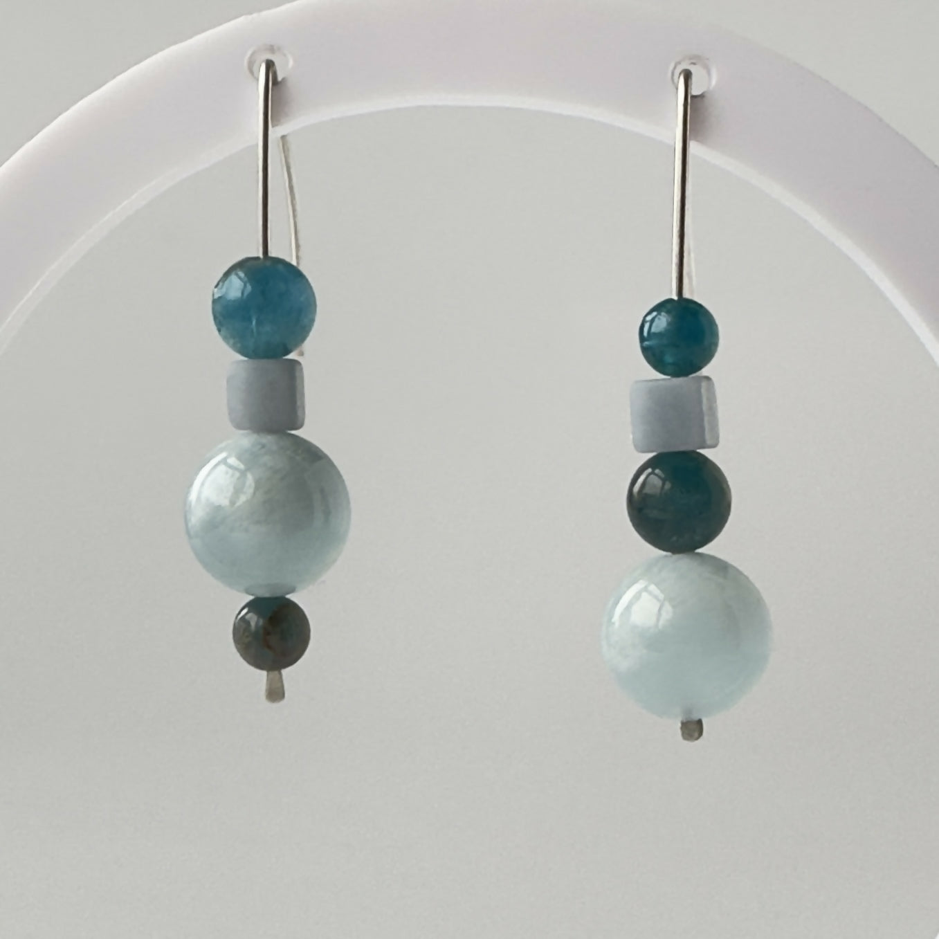 HEALING CRYSTAL & STERLING SILVER THROAT CHAKRA EARRINGS