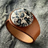 Handcrafted Natural Leather & Viper Jasper Gemstone Bracelet - Size S or M
