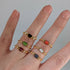SIZE LARGE Glass Bead Gold Plated Wire Rings in an Array of Colours